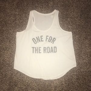 XXL Old Navy White Tank Top NWT One For The Road
